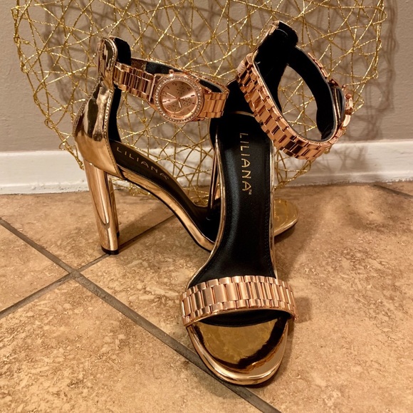 liliana rose gold heels